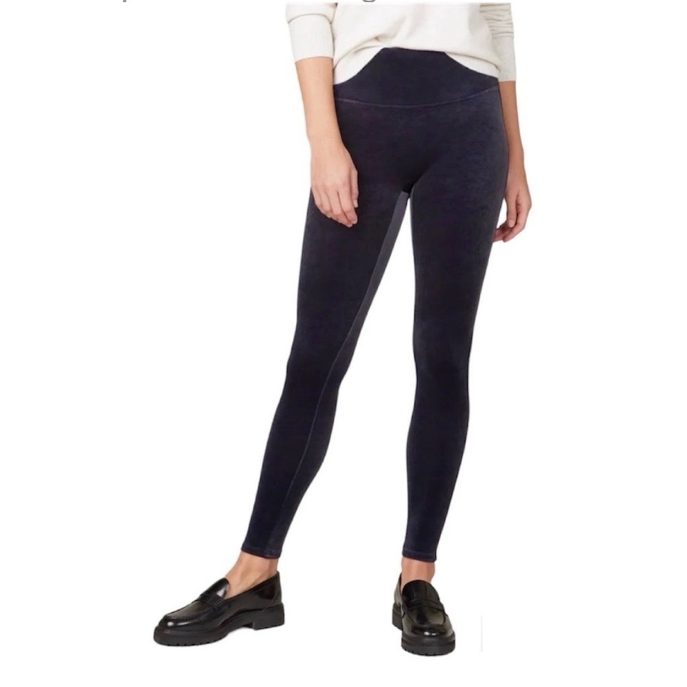 Spanx Velvet High Waisted Leggings Navy Size L